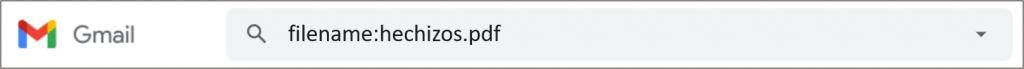Buscar en Gmail - Búsqueda por operador filename para buscar correo en Gmail