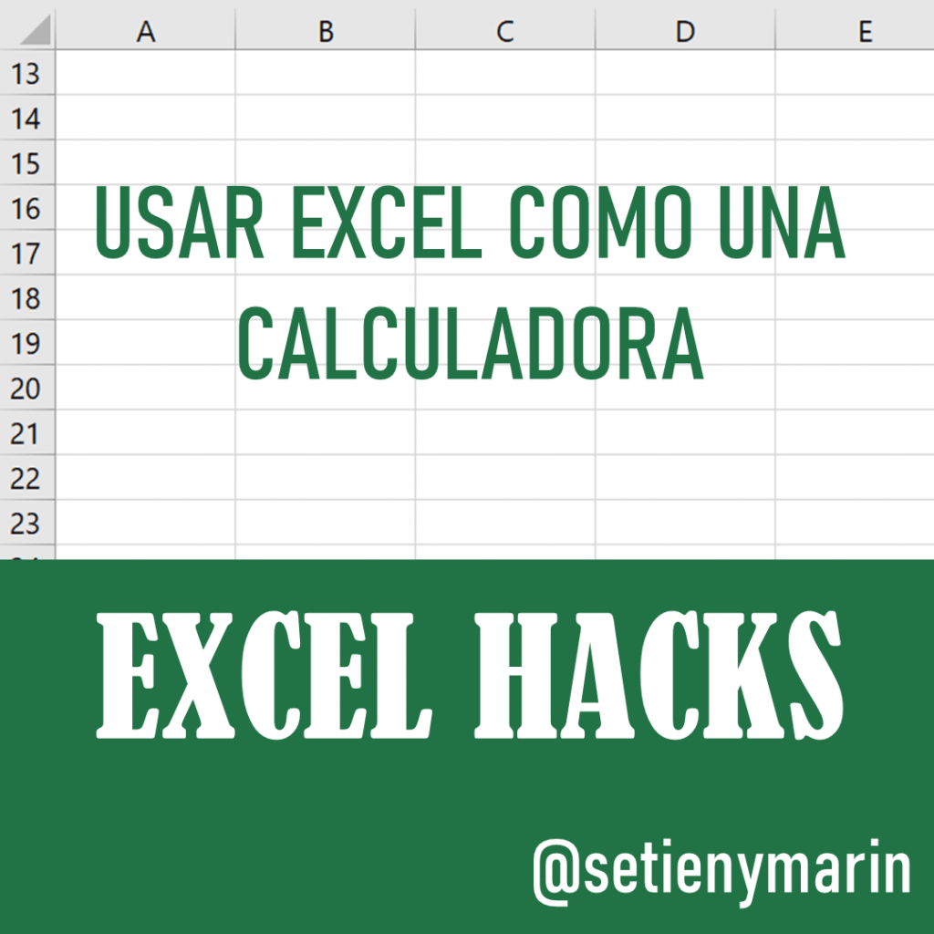 calculadora en excel, usar excel como una calculadora