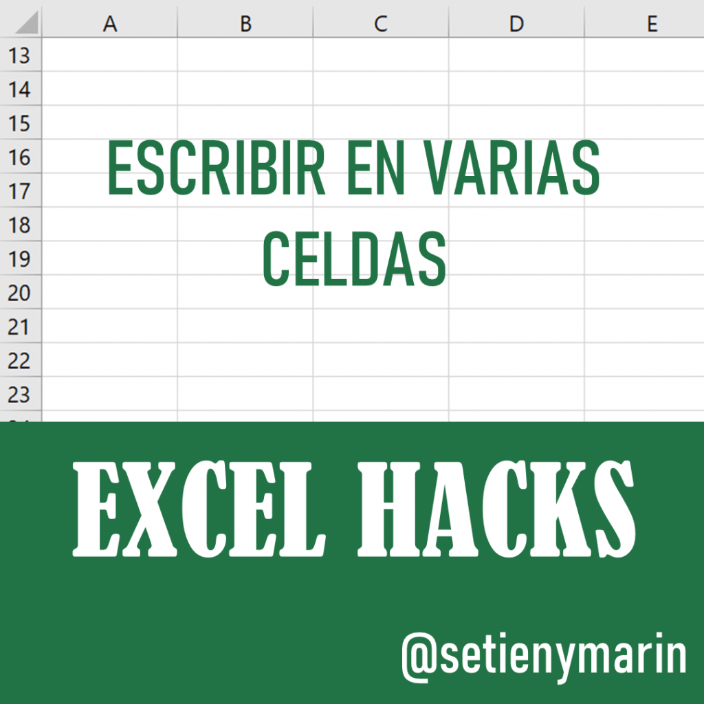 En esta entrada de la sección Excel Hacks, aprenderás a escribir el mismo texto en varias celdas de Excel en tres sencillos pasos.
