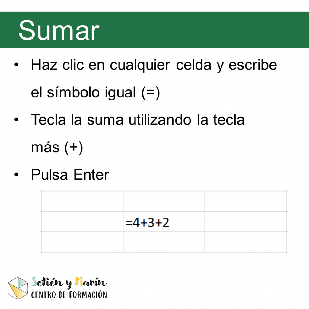 sumar como calculadora en excel con la tecla mas
