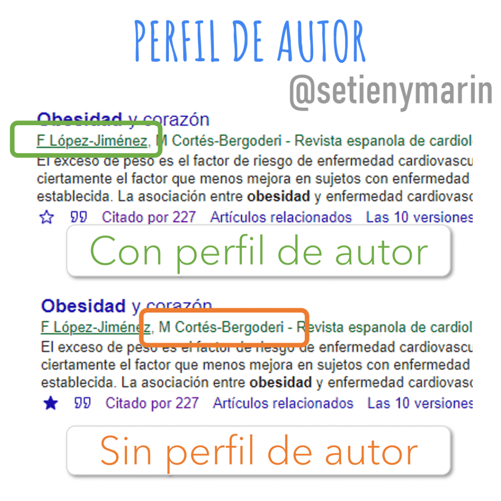 Diferencia entre dos artículos con perfil de autor y sin perfil de autor