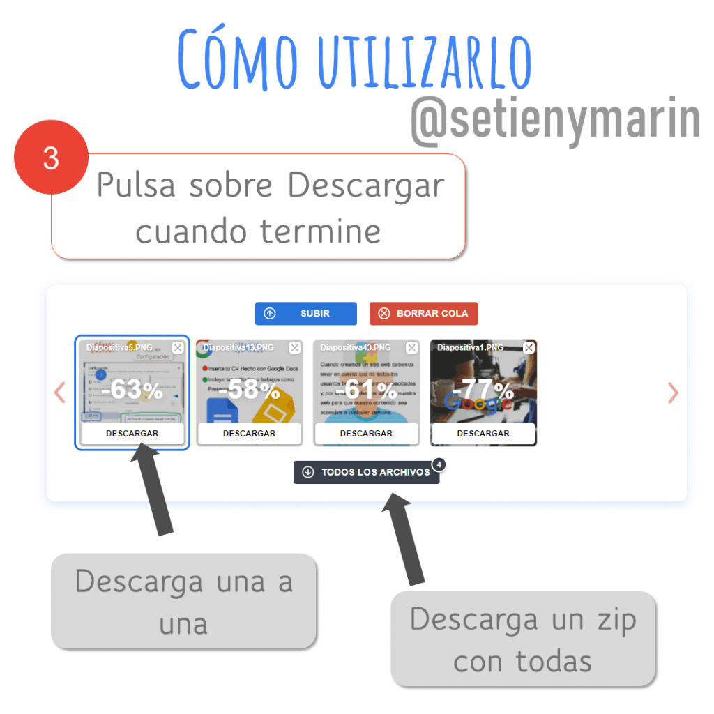como descargar imagenes de optimizilla