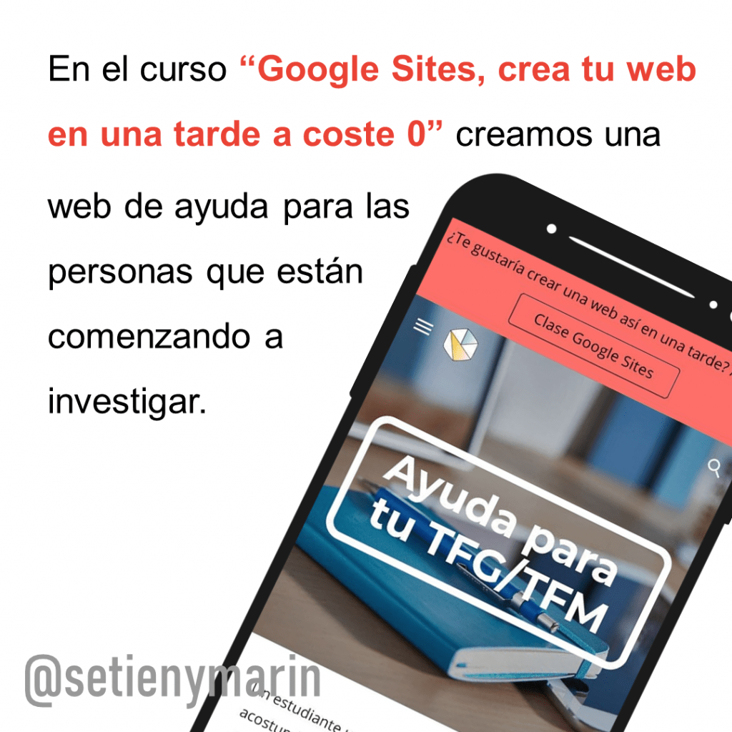 Ejemplo google Sites de la web que hemos creado en el Google Sites Tutorial