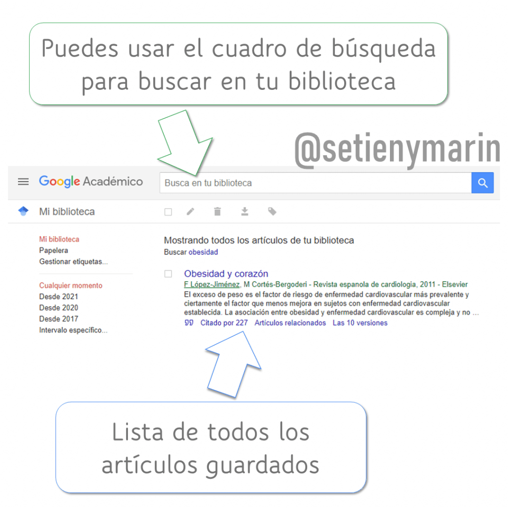 Indicaciones para usar el cuadro de búsqueda para buscar en la biblioteca