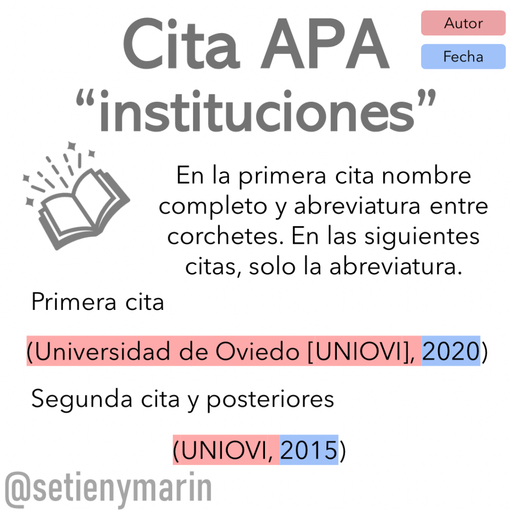 cita apa instituciones