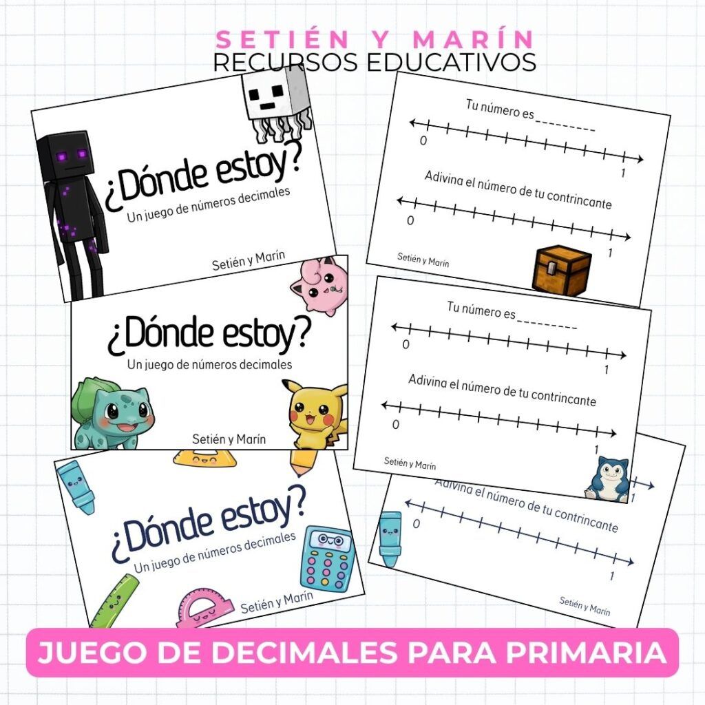 Un juego matemático para trabajar los números decimales, la comparación, la recta numérica y el razonamiento lógico en Educación Primaria.