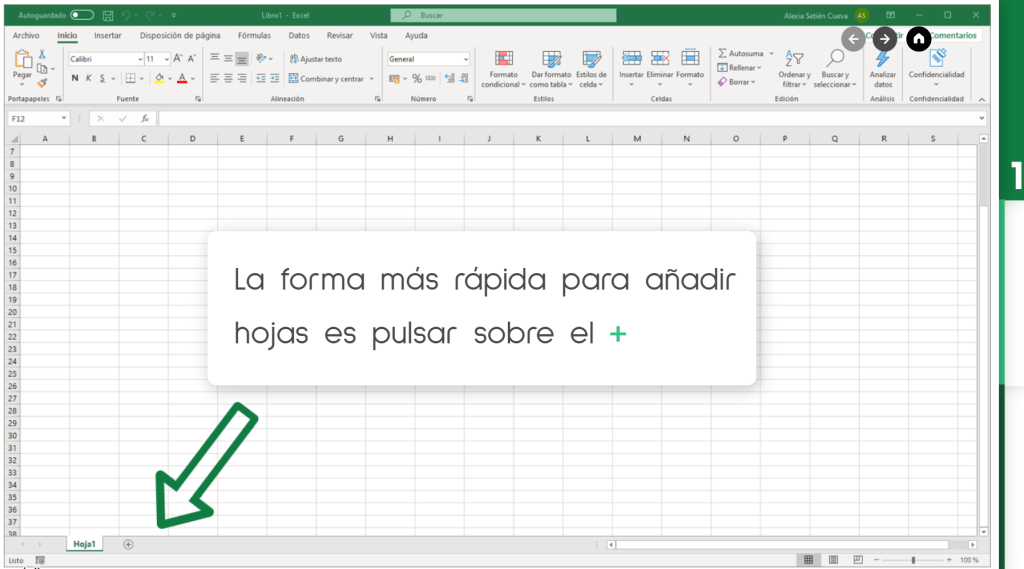 Trabajar con hojas. Añadir hojas