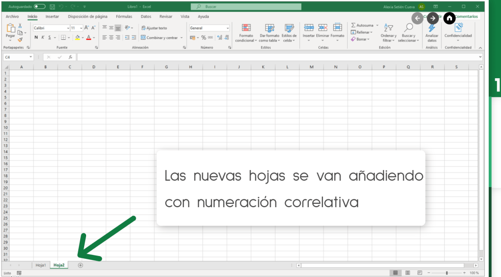 Trabajar con hojas. Numeración correlativa