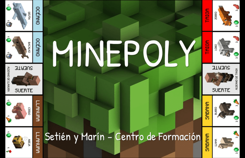 tablero minepoly monopoly minecraft matematico